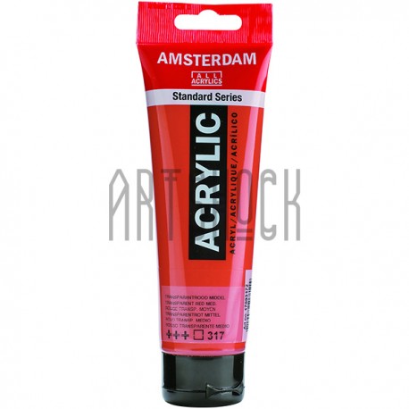 Краска акриловая Amsterdam Standard Series, красная средняя прозрачная, 120 мл, Royal Talens