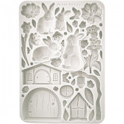 Силиконовый молд «Кролики и цветы», 14.8 x 21 см, Stamperia