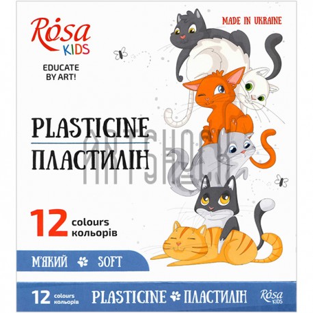 Набор пластилина со стеком, 12 цветов, Rosa Kids