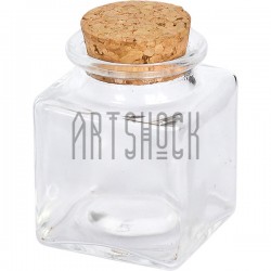 Стеклянная баночка с корковой пробкой (4.3 x 4.3 см., высота 5 см.), REGINA