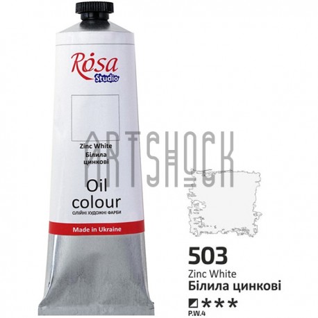 Краска масляная, белила цинковые, 100 мл, Rosa Studio