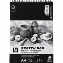 Альбом-скетчбук для эскизов, A4 21 × 29.7 см, 160 г/м², 24 листа, Art Nation