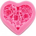 Силиконовый молд 3D «Сердце с цветами», 5.5 × 5.5 × 1.5 см