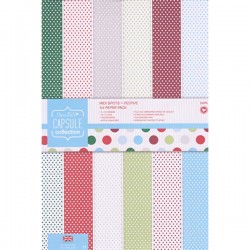 Набор бумаги для скрапбукинга «Spots & Stripes Festive», 21 × 29.7 см, 24 листа