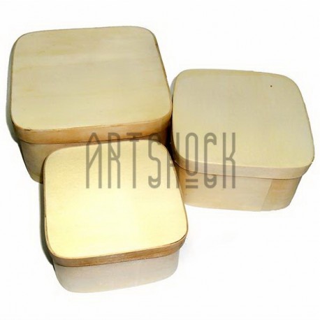 Деревянная заготовка для декупажа и росписи «Шкатулка квадратная матрёшка», CONDA