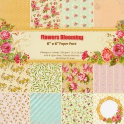 Набор бумаги для скрапбукинга «Flowers Blooming», 15.2 × 15.2 см, 24 листа