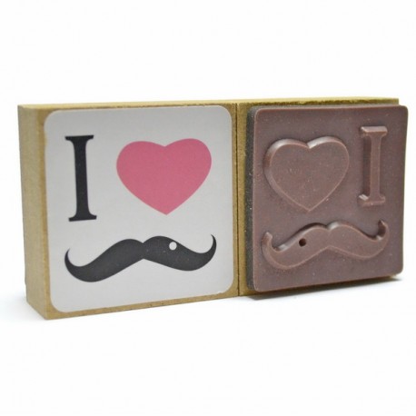 Резиновый штамп для скрапбукинга на деревянной оснастке «I ♥ Mustache», Fun&Joy