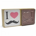 Резиновый штамп для скрапбукинга на деревянной оснастке «I ♥ Mustache», Fun&Joy