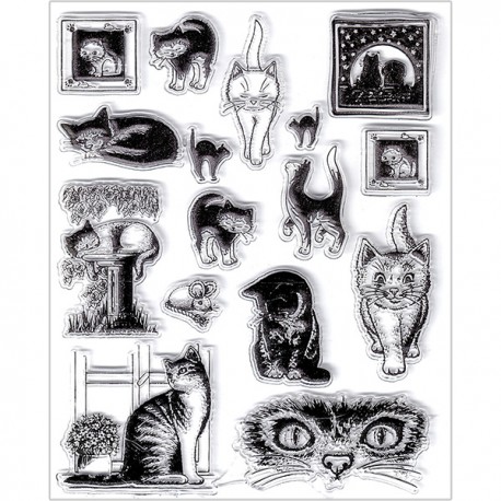 Силиконовые штампы для скрапбукинга «Коты», 14.5 × 18 см