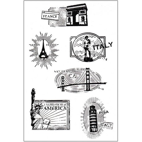 Силиконовые штампы для скрапбукинга «Around the World», 10 × 15 см