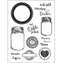 Силиконовые штампы для скрапбукинга «Mason Jar: банки, кружевная рамка и надписи для открыток», 15 × 20 см