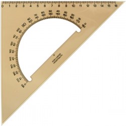 Треугольник чертежный с транспортиром, 90°/45°/45°, 16 см, Koh-i-Noor