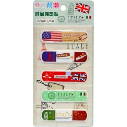 Пластырь детский с рисунком «Italy, England, France, America», набор 5 шт.
