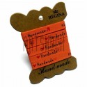 Лента декоративная хлопковая с принтом "Hand Made", оранжевая, ширина 10 мм., длина 2 м., REGINA
