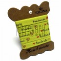 Лента декоративная хлопковая с принтом "Hand Made", лимонная, ширина 10 мм., длина 2 м., REGINA