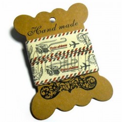 Лента декоративная хлопковая с принтом, "Post office", ширина 21 мм., длина 1.5 м., Hand Made