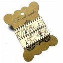 Лента декоративная хлопковая с принтом, "France Bon voyage", ширина 21 мм., длина 1.5 м., Hand Made