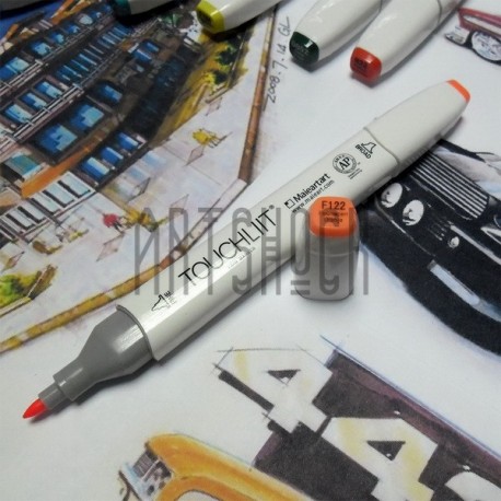 Маркер для рисования, F122 fluorescent orange, Touchliit