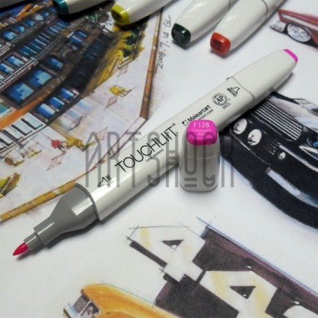 Маркер для рисования, F126 fluorescent pink, Touchliit