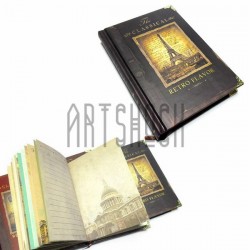Блокнот "RETRO FLAVOR" темно-коричневый с металлическими уголками 110 х 150 мм., 128 листов, YASAC