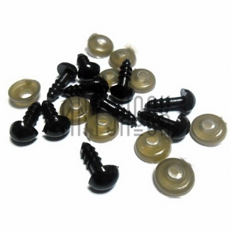 Набор декоративных носиков с креплением, чёрные, Ø8 мм., длина ножки 1 см., 10 штук