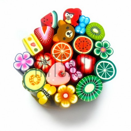 Фимо - палочки для дизайна ногтей, из полимерной глины, mix Fimo sticks", Ø9 - 12 мм., длина 5 см."