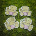 Набор цветных деревянных декоративных табличек "Baby", 2.5 - 6 см., 4 штуки, REGINA