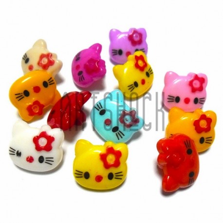 Набор пластиковых декоративных пуговиц "Kitty", 1.4 x 1.3 см., 12 штук, REGINA