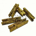 Набор деревянных декоративных прищепок с золотым глиттером, 0.7 x 4.5 см., 5 штук, REGINA