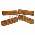 Набор декоративных бирок (нашивок, лейбл) "Hand Made" под кожу, 4.8 x 1.5 см., 4 штуки, REGINA