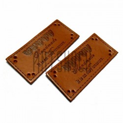 Набор декоративных бирок (нашивок, лейбл) "Hand Made" под кожу, 5.5 x 2.5 см., 2 штуки, REGINA
