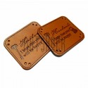 Набор декоративных бирок (нашивок, лейбл) "Hand Made ключ" под кожу, 4 x 3.5 см., 2 штуки, REGINA