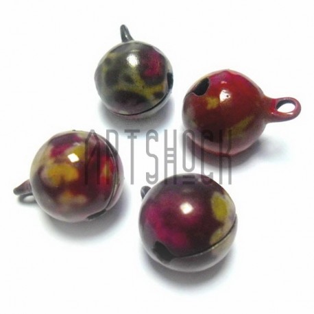 Набор бубенцов металлических декоративных цветных Hand Made, Ø1 см., 4 штуки, REGINA