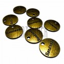 Бирка металлическая пришивная, подвеска с "Hand made", "античная латунь", ∅1.4 см., 8 штук, REGINA