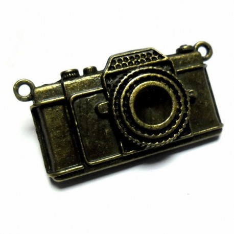 Металлическая подвеска "Фотоаппарат", "античная латунь" для скрапбукинга, 2.8 х 5.5 х 0.8 см., 1 штука, REGINA
