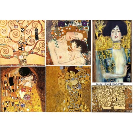 Рисовая карта для декупажа «Густав Климт», 29.7 x 21 см, 20 г/м², ITD Collection