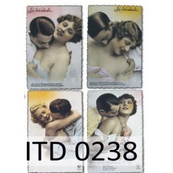 Рисовая карта для декупажа «Влюблённые», 29.7 x 21 см, 20 г/м², ITD Collection