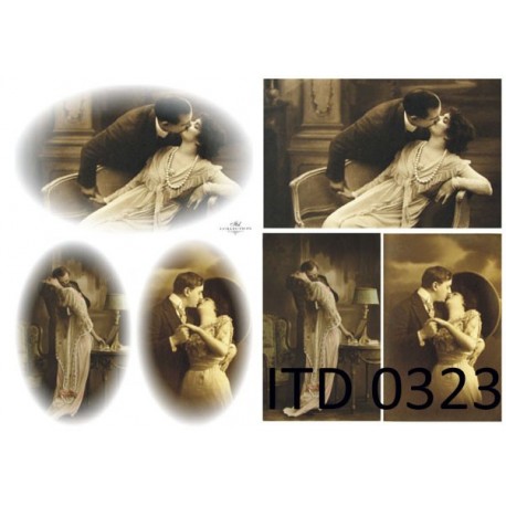 Рисовая карта для декупажа «Он и она», 29.7 x 21 см, 20 г/м², ITD Collection