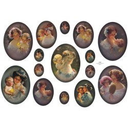 Рисовая карта для декупажа «Мама с ребёнком», 29.7 x 21 см, 20 г/м², ITD Collection