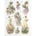Рисовая карта для декупажа «Дамы и цветы», 29.7 x 21 см, 20 г/м², ITD Collection