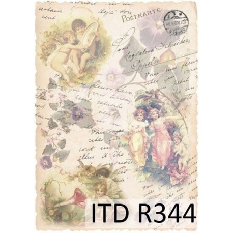 Рисовая карта для декупажа «Винтажная открытка», 29.7 x 21 см, 20 г/м², ITD Collection