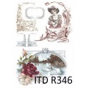 Рисовая карта для декупажа «Рамки и лебеди», 29.7 x 21 см, 20 г/м², ITD Collection