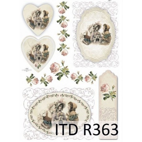 Рисовая карта для декупажа «Три подруги», 29.7 x 21 см, 20 г/м², ITD Collection