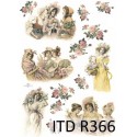 Рисовая карта для декупажа «Барышни и розы», 29.7 x 21 см, 20 г/м², ITD Collection