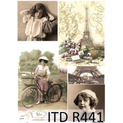 Рисовая карта для декупажа «Париж, бонжур!», 29.7 x 21 см, 20 г/м², ITD Collection