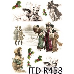 Рисовая карта для декупажа «Зимние прогулки», 29.7 x 21 см, 20 г/м², ITD Collection