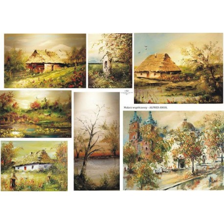 Рисовая карта для декупажа «Alfred Anioł», 29.7 x 21 см, 20 г/м², ITD Collection