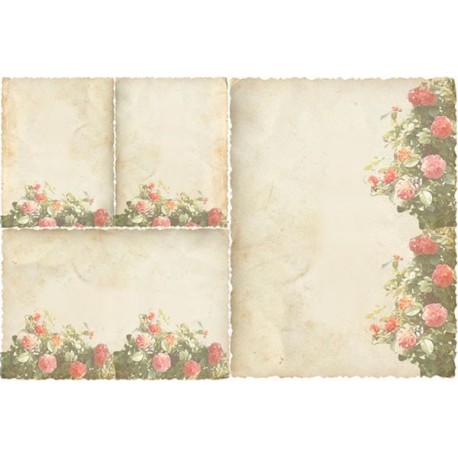 Рисовая карта для декупажа «Цветы на открытке», 29.7 x 21 см, 20 г/м², ITD Collection