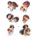 Рисовая карта для декупажа «​​Портреты женщин и детей», 29.7 x 21 см, 20 г/м², ITD Collection