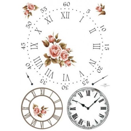 Рисовая карта для декупажа «Циферблат», 29.7 x 21 см, 20 г/м², ITD Collection